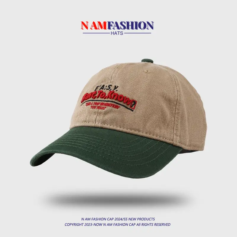 Women Retro Ins Letter Embroidered Cap Maroon White — feature 8