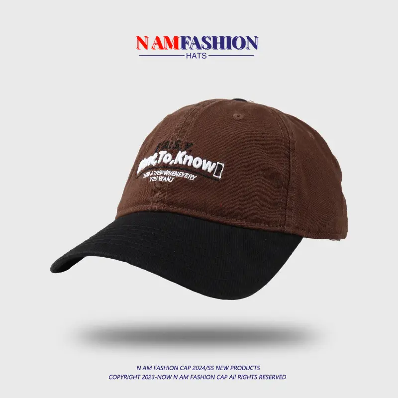 Women Retro Ins Letter Embroidered Cap Maroon White - Image 7
