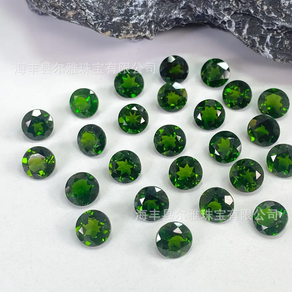 Green Gemstone Ring Face Inlay Jewelry Set - Image 2