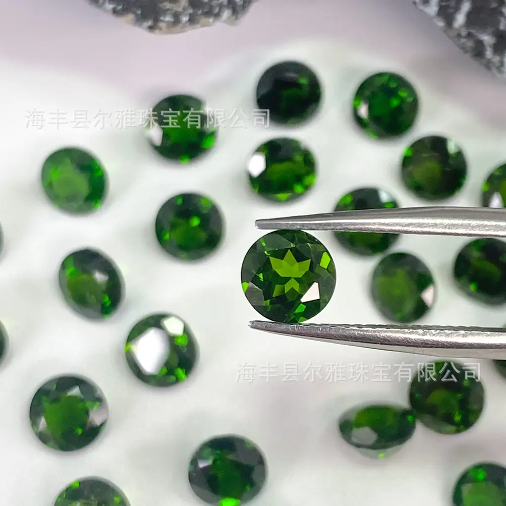 Green Gemstone Ring Face Inlay Jewelry Set - Image 3