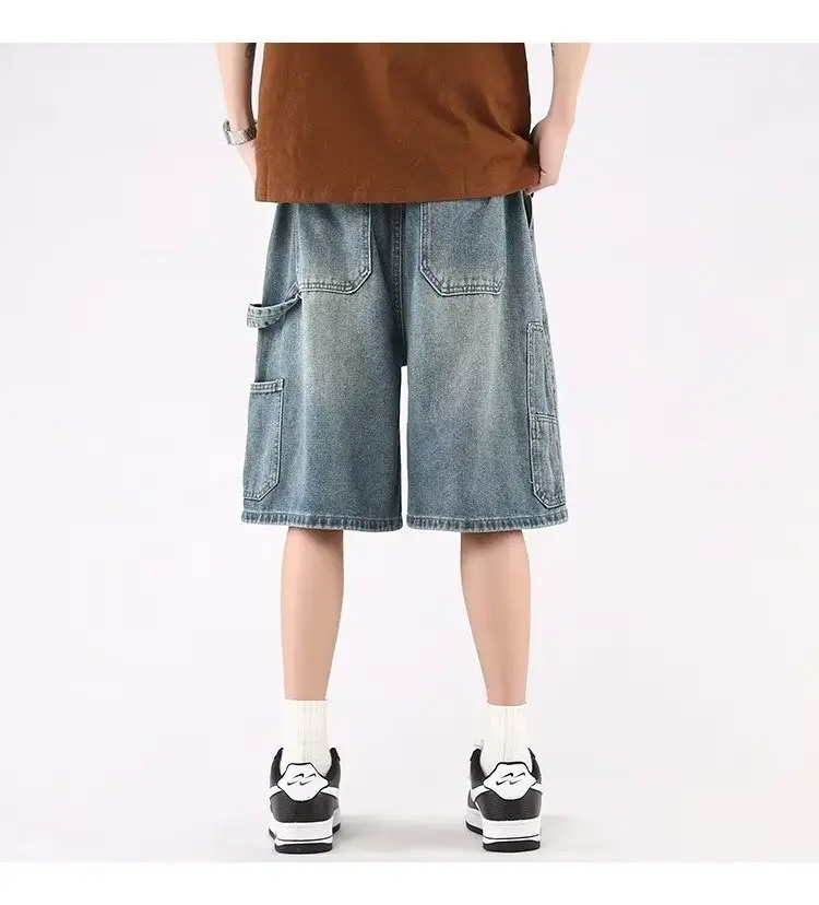 Denim Cropped Shorts for Men Light Blue 2024 — feature 11