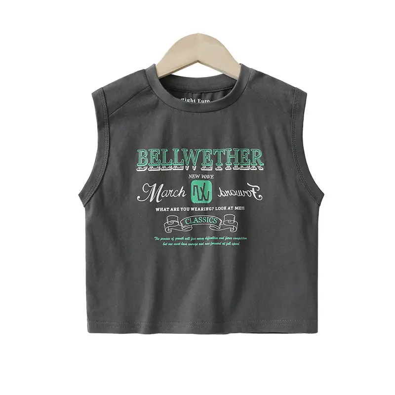 Boys Cotton Sleeveless T-Shirt Summer White
