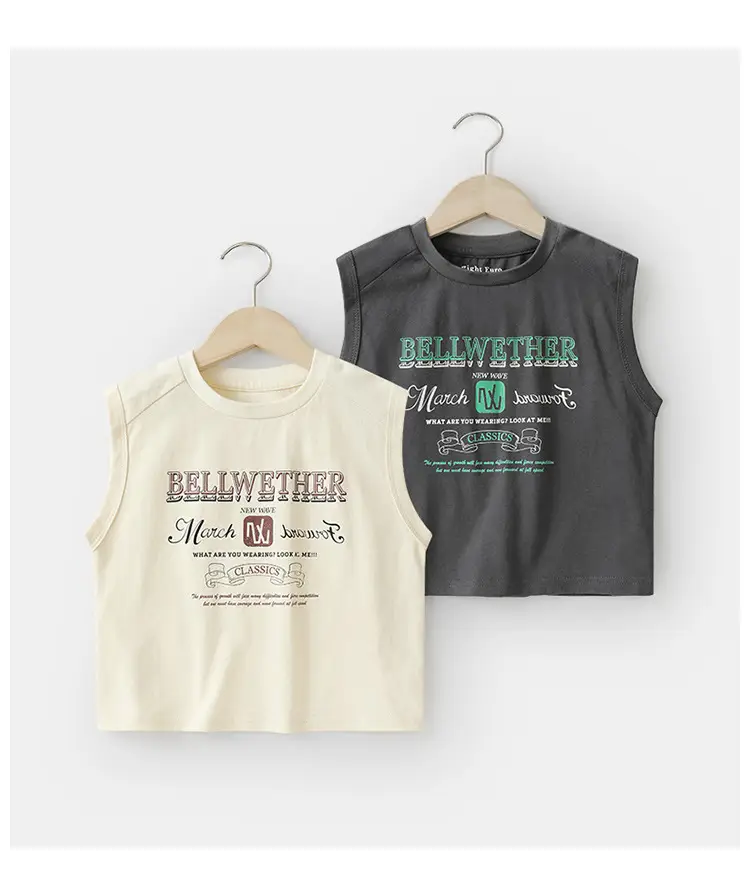 Boys Cotton Sleeveless T-Shirt Summer White — feature 3