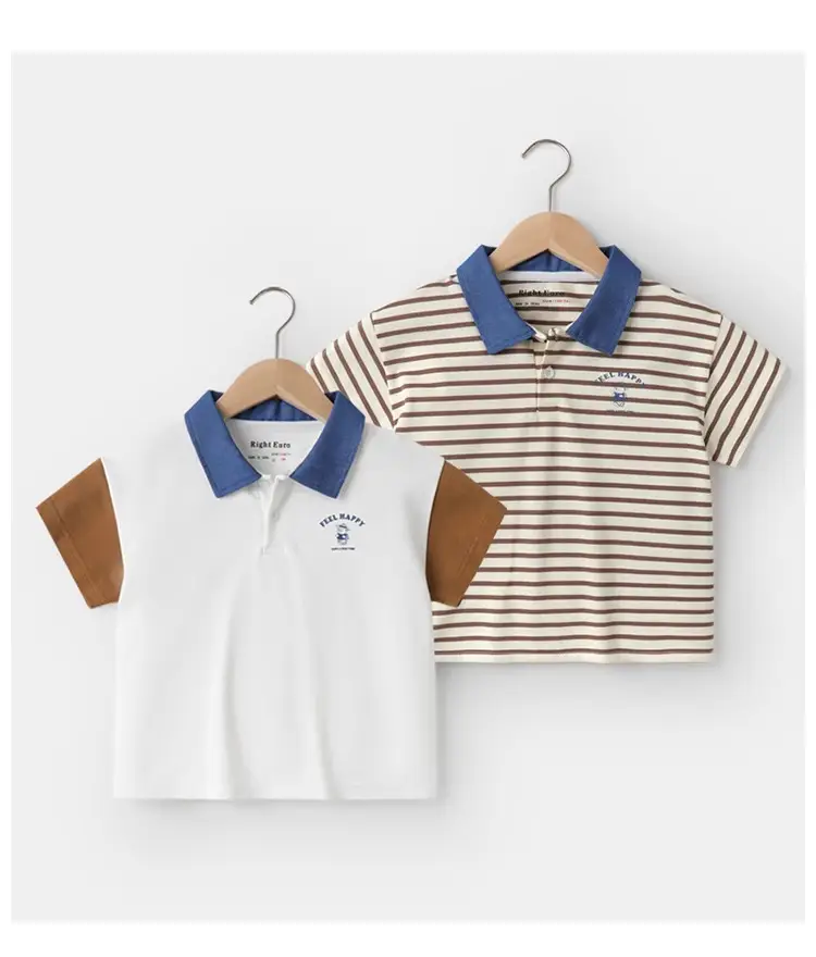 Boys Striped Polo Shirt Summer U14588 — feature 3