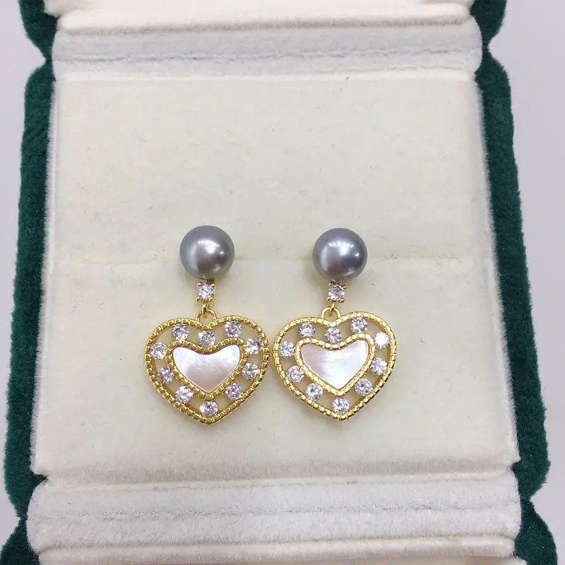 Natural Pearl & Sea Shell Fritillary Earrings 18K Gold — feature 10