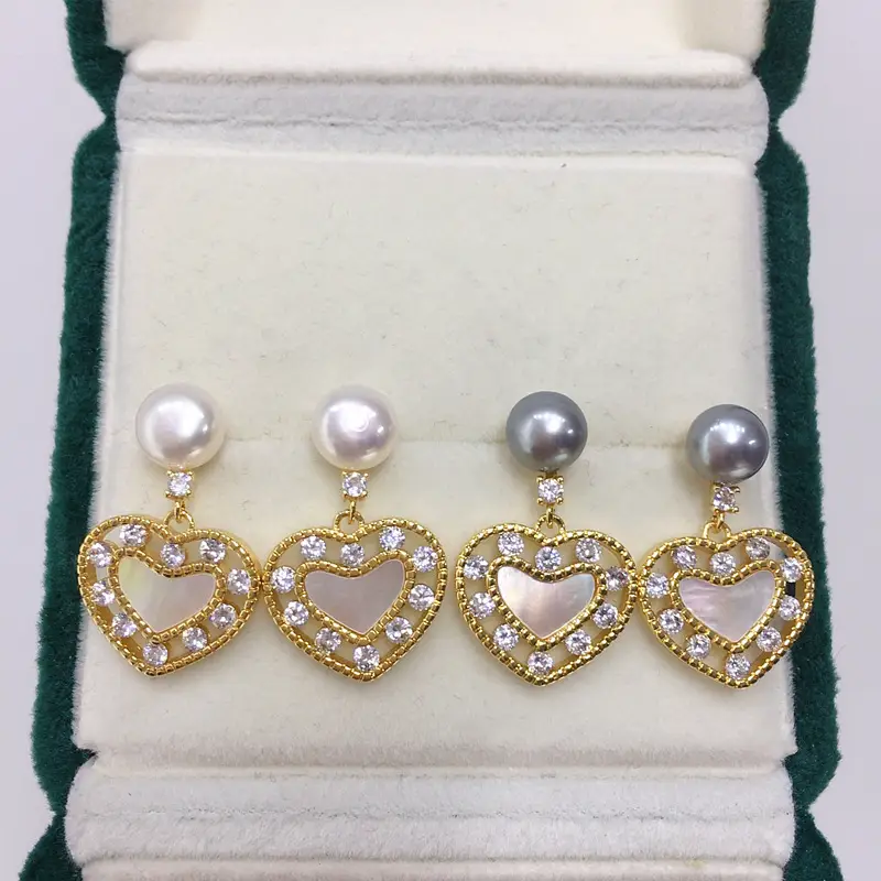 Natural Pearl & Sea Shell Fritillary Earrings 18K Gold — feature 8