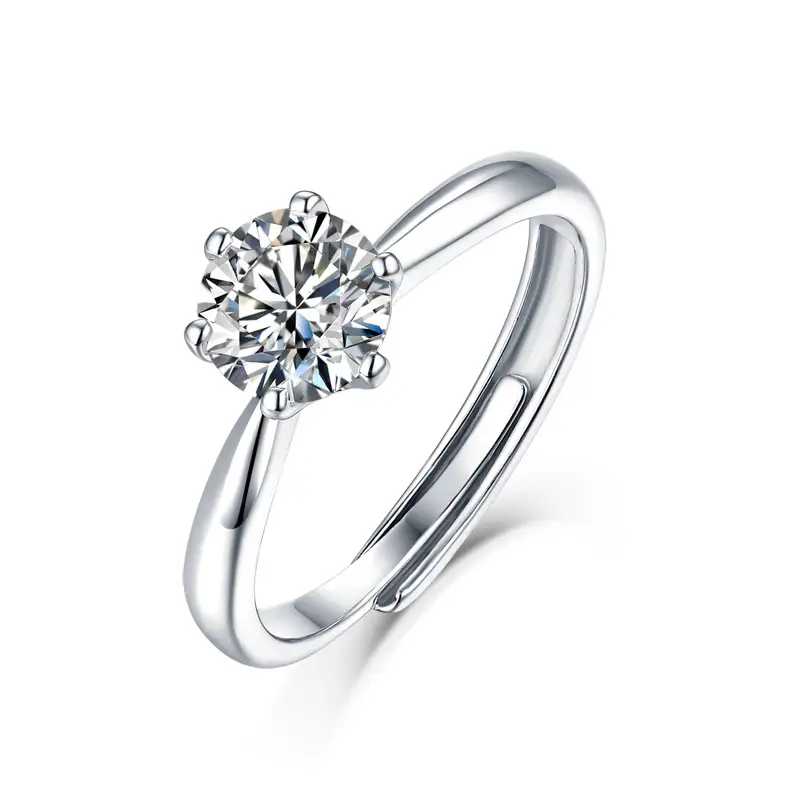 Moissanite Six-Claw Ring for Women Luxury Accessory