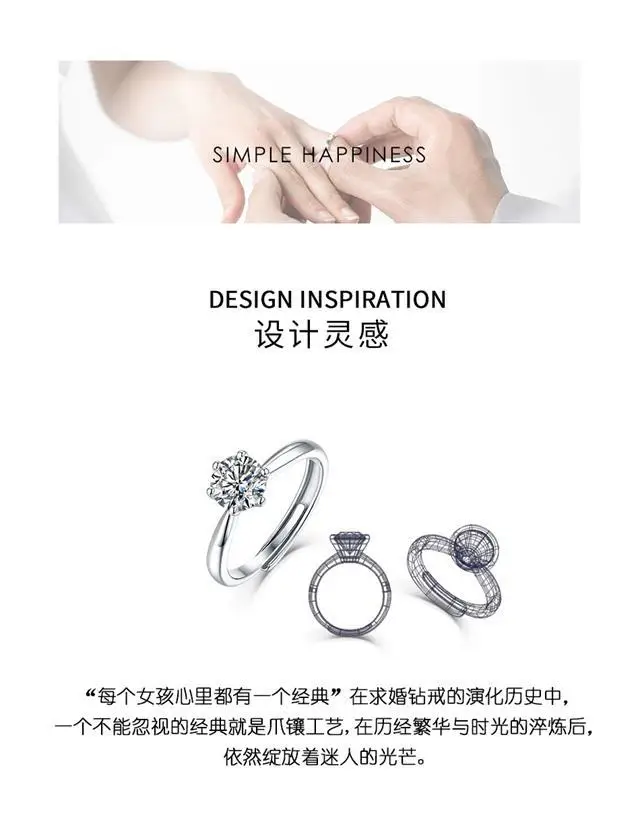 Moissanite Six-Claw Ring for Women Luxury Accessory — feature 2