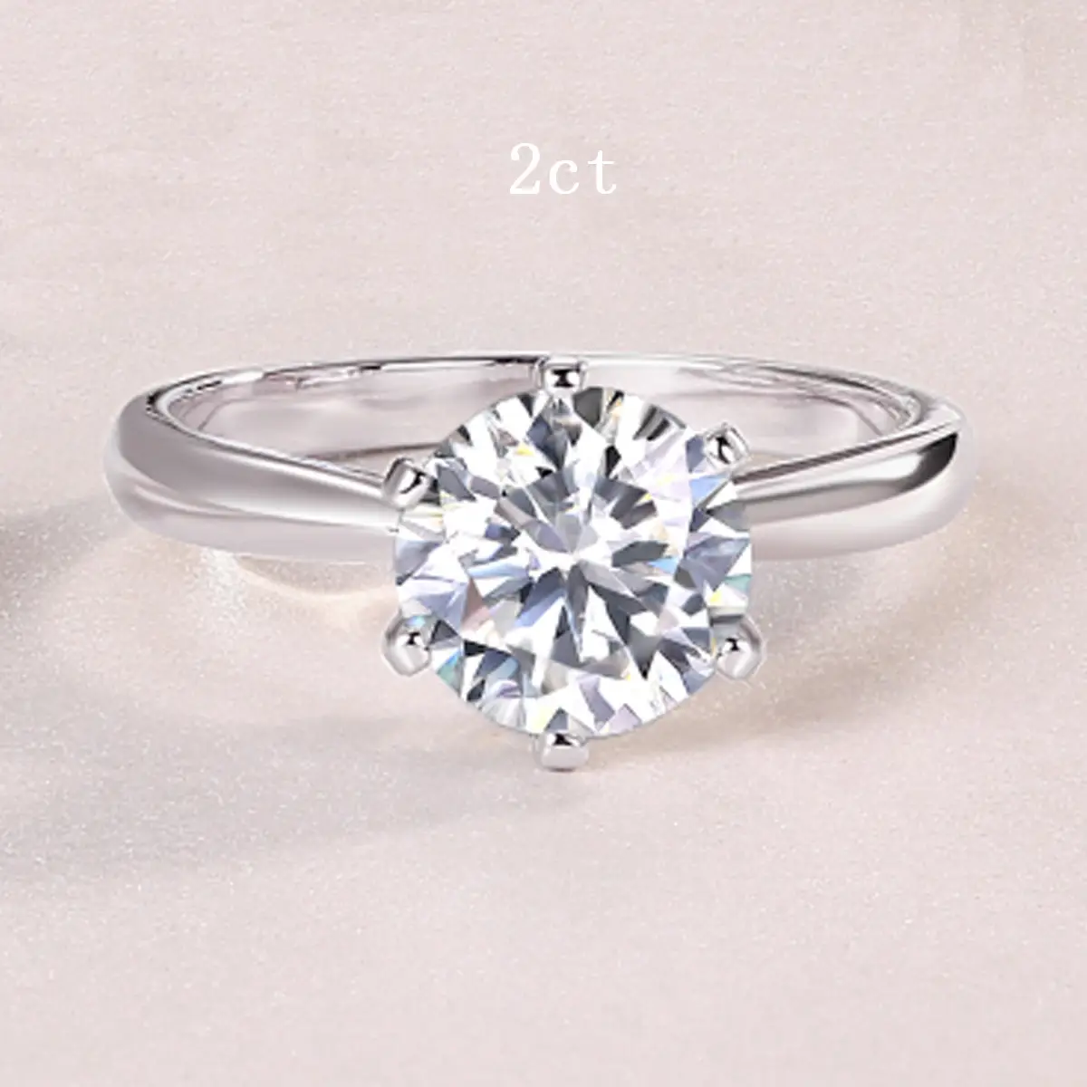 Moissanite Six-Claw Ring for Women Luxury Accessory