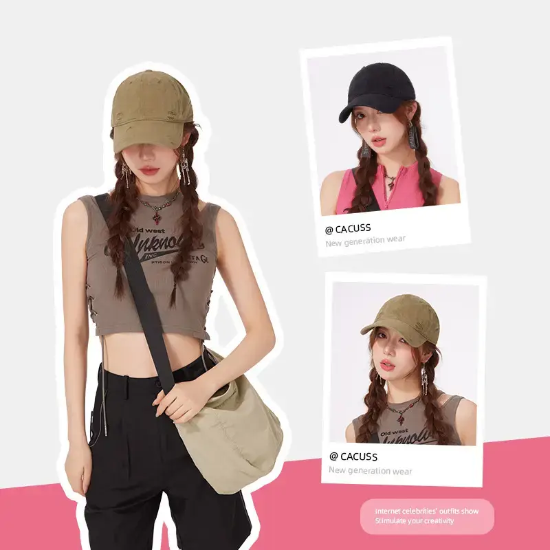 Women Baseball Cap Peaked Hat Solid Color All Match - Image 4