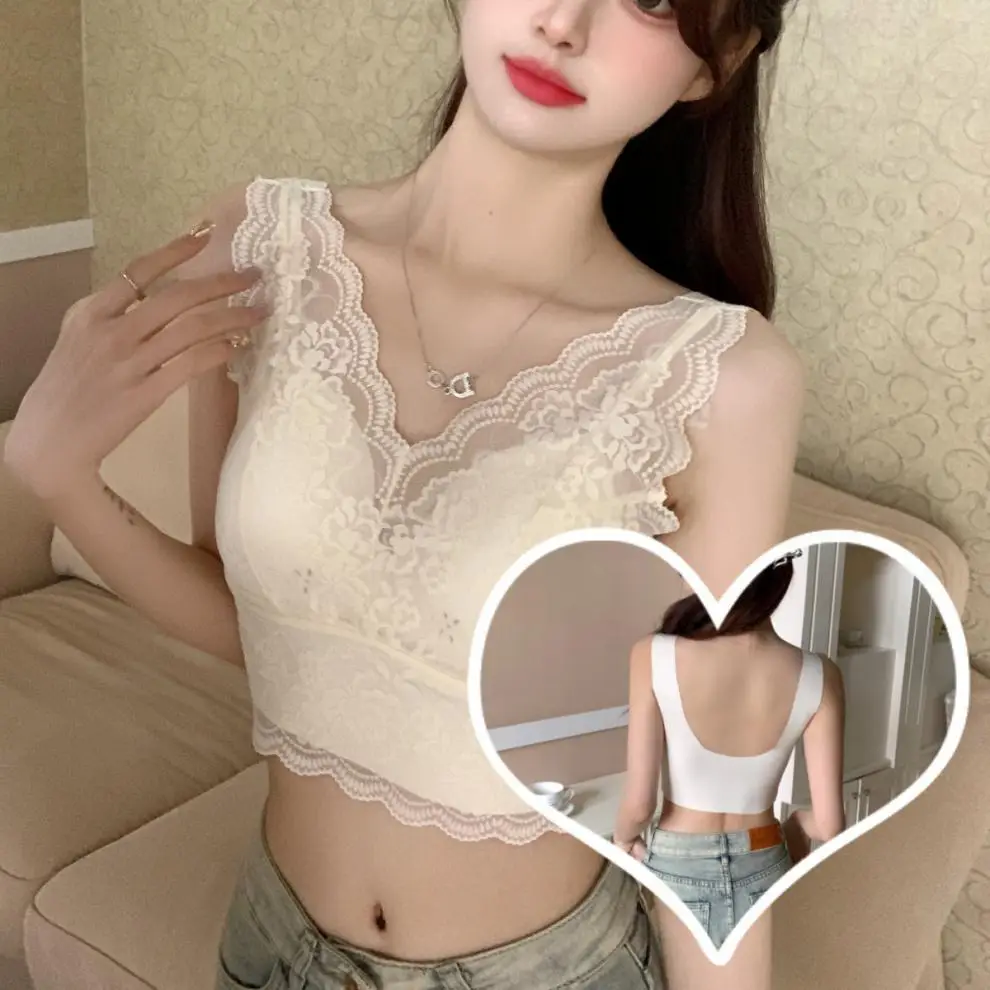 Plus Size French Lace Push Up Vest Bra Green — feature 8