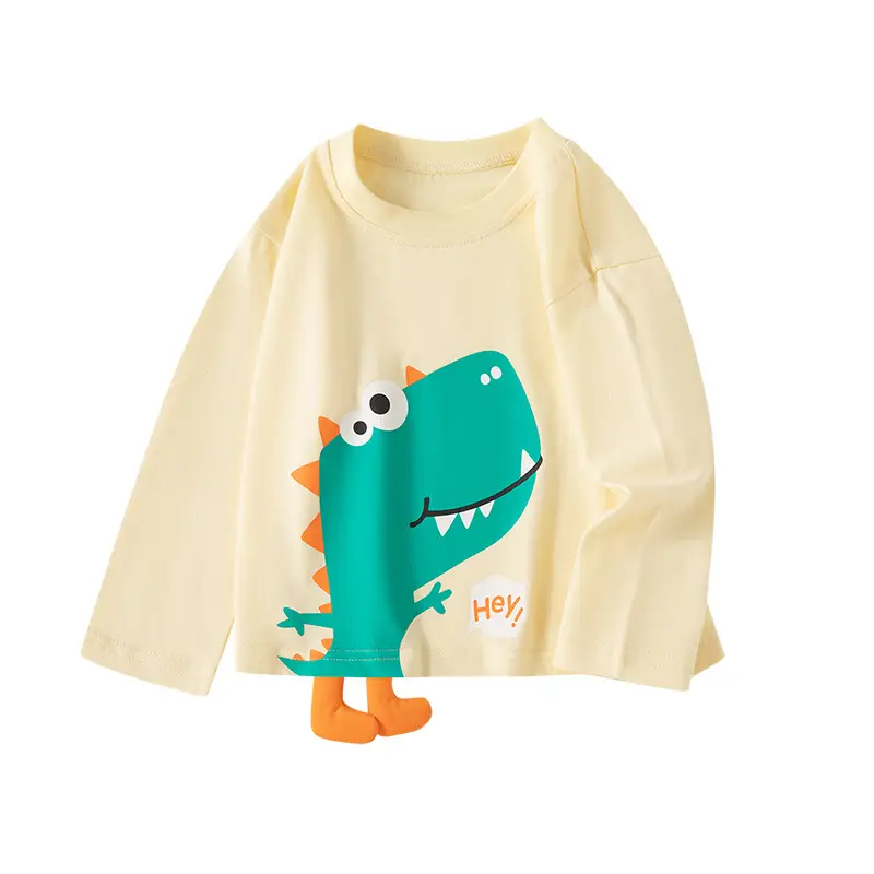 Kids Green Dinosaur Long Sleeve T-Shirt