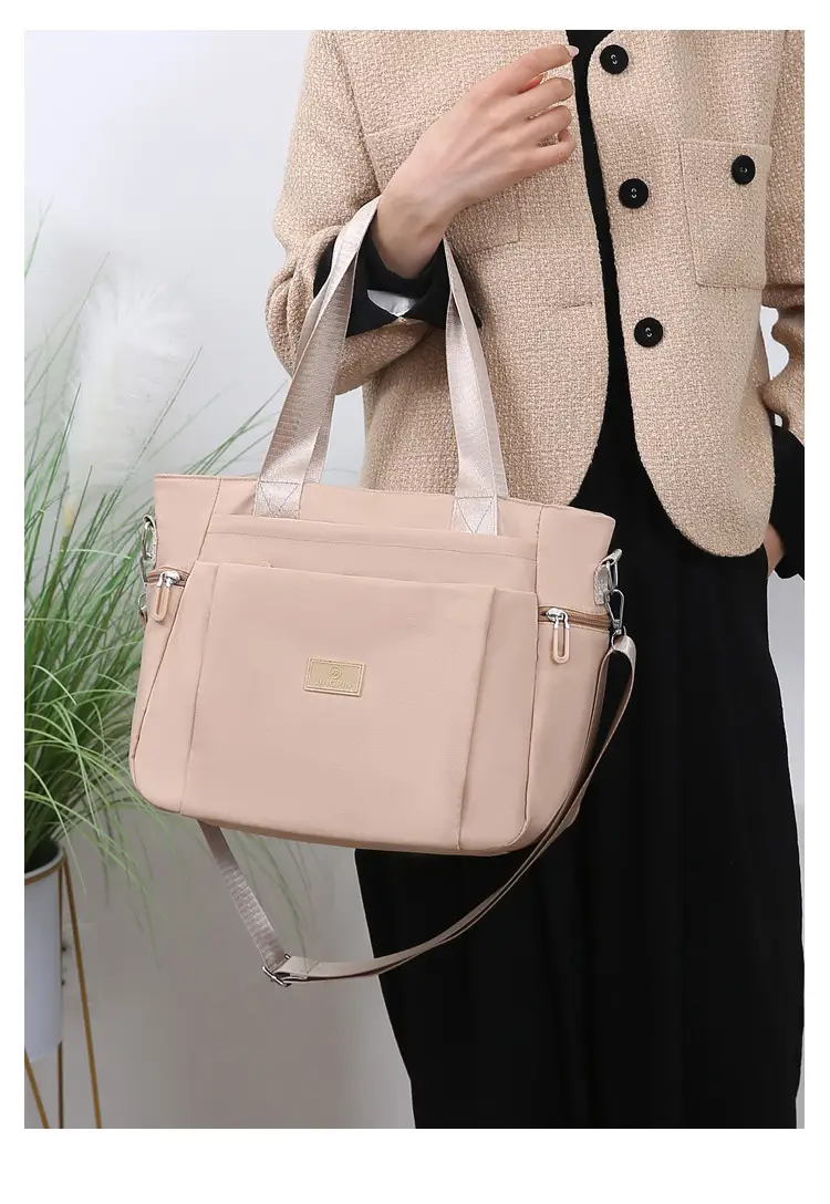 Light Blue Nylon Shoulder Bag for Women — feature 14