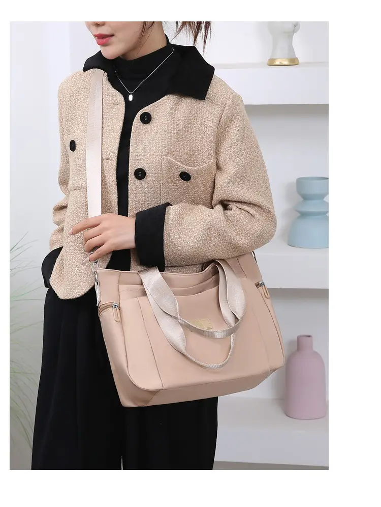 Light Blue Nylon Shoulder Bag for Women — feature 16