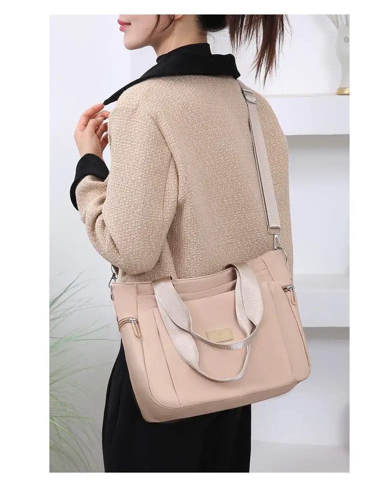 Light Blue Nylon Shoulder Bag for Women — feature 17