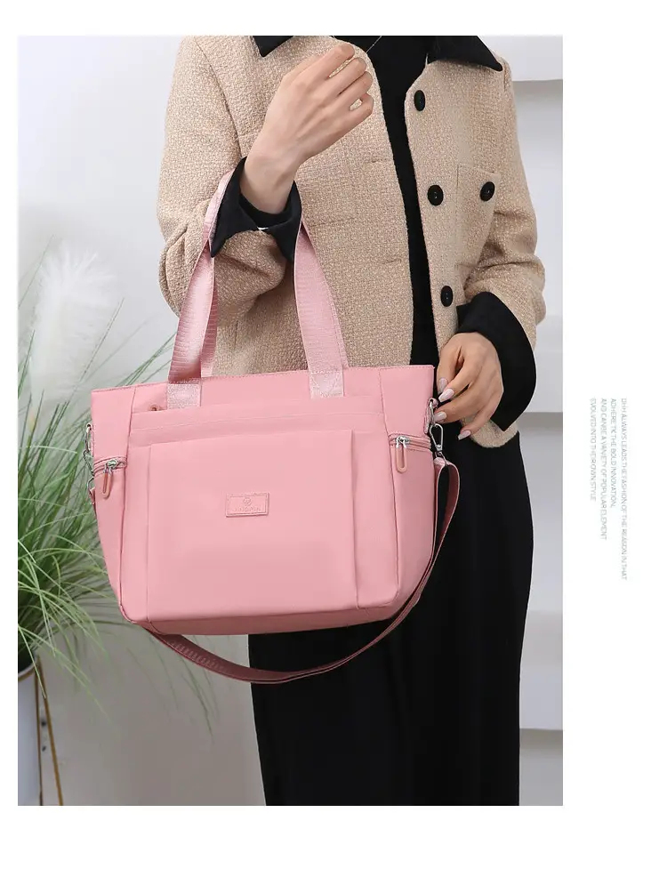 Light Blue Nylon Shoulder Bag for Women — feature 22