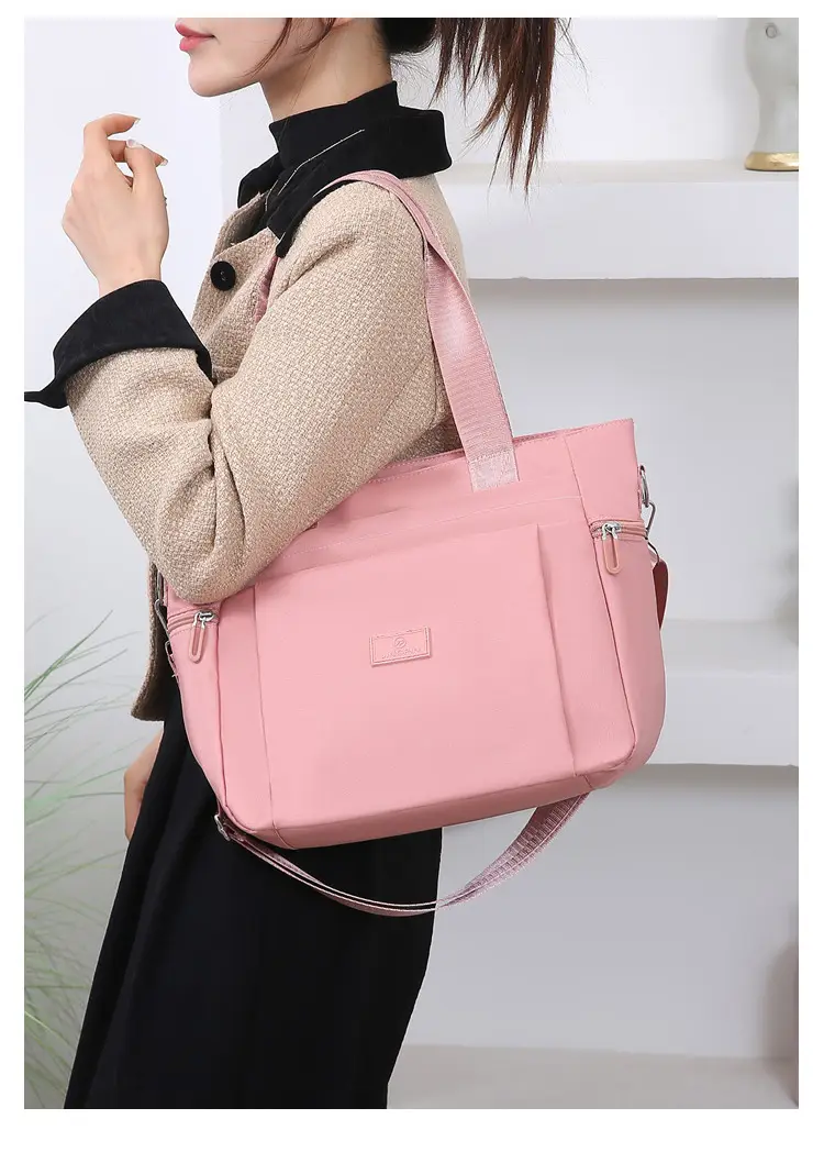 Light Blue Nylon Shoulder Bag for Women — feature 23