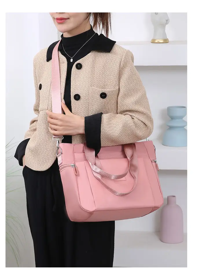 Light Blue Nylon Shoulder Bag for Women — feature 25