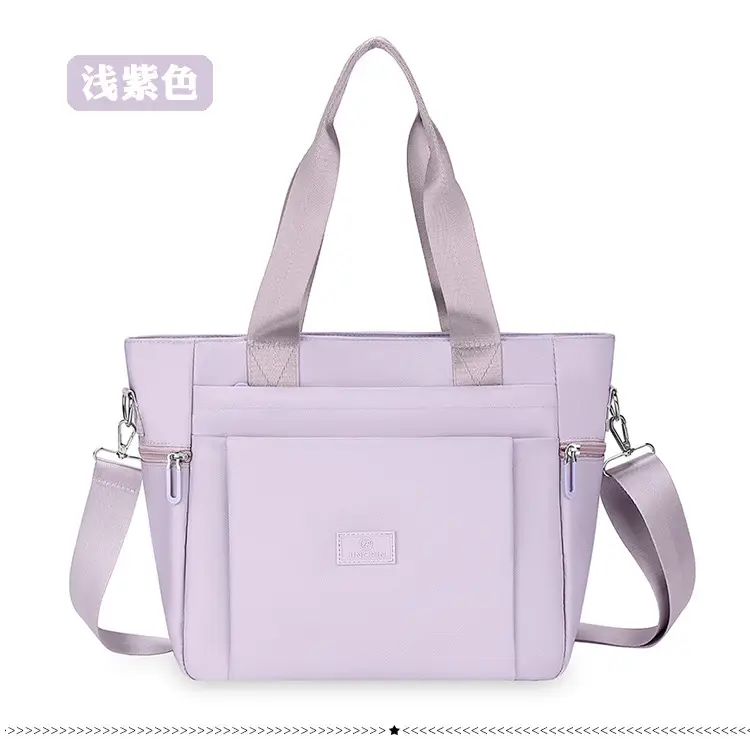 Light Blue Nylon Shoulder Bag for Women — feature 28