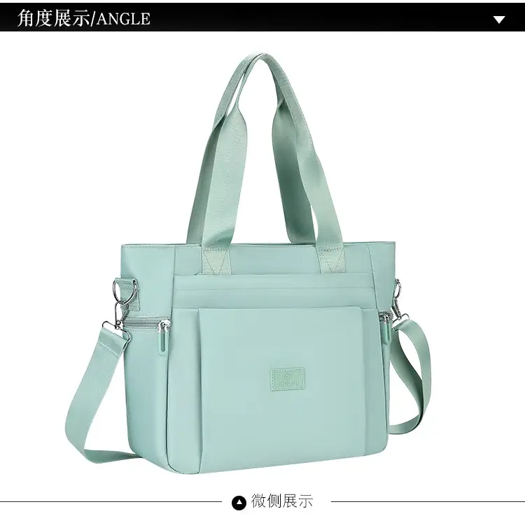 Light Blue Nylon Shoulder Bag for Women — feature 32