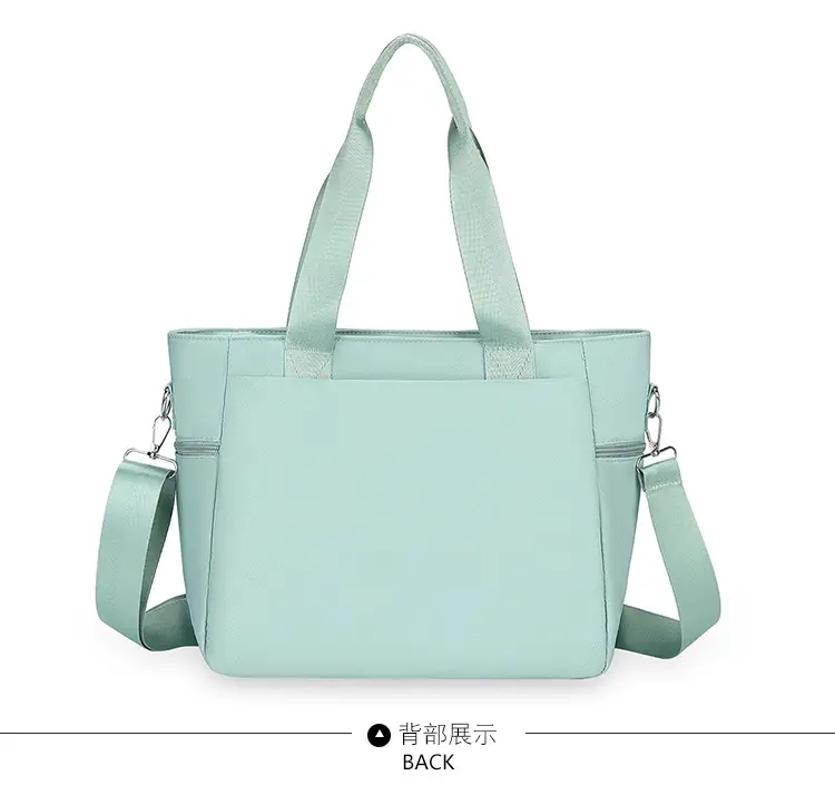Light Blue Nylon Shoulder Bag for Women — feature 34