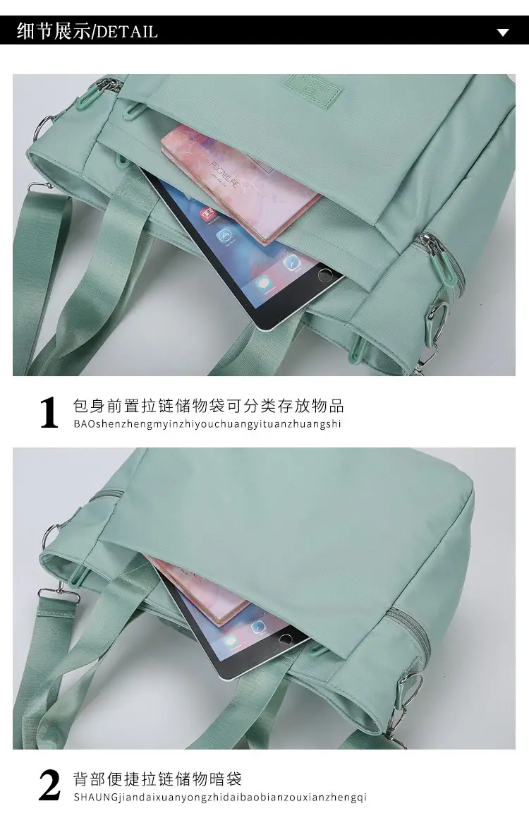 Light Blue Nylon Shoulder Bag for Women — feature 36