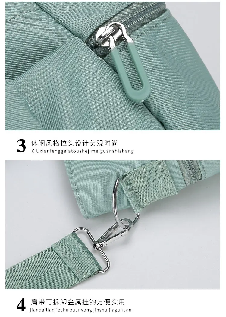 Light Blue Nylon Shoulder Bag for Women — feature 37