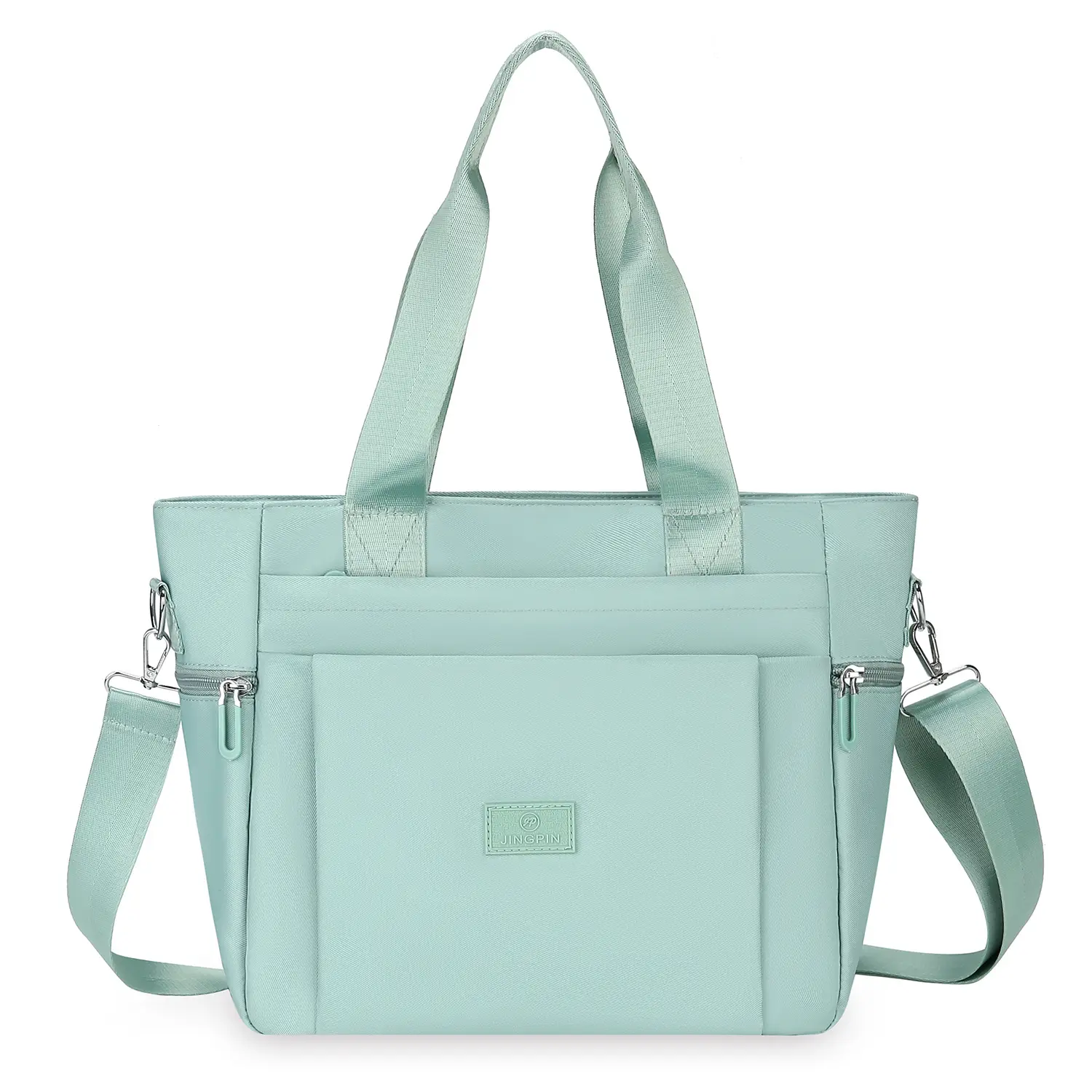 Light Blue Nylon Shoulder Bag for Women - Image 5