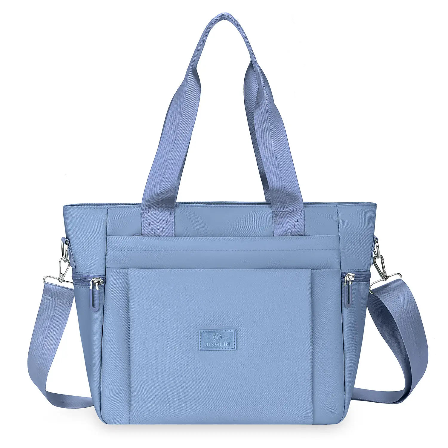 Light Blue Nylon Shoulder Bag for Women - Image 6