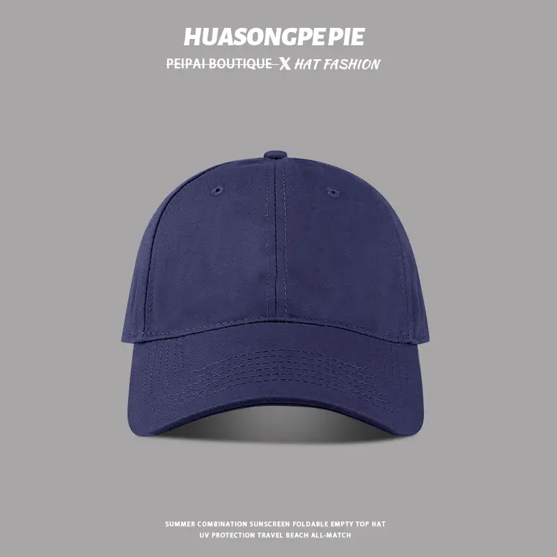 HUASONGPPEPE Solid Blue Baseball Cap with Big Head Circumference - Image 9
