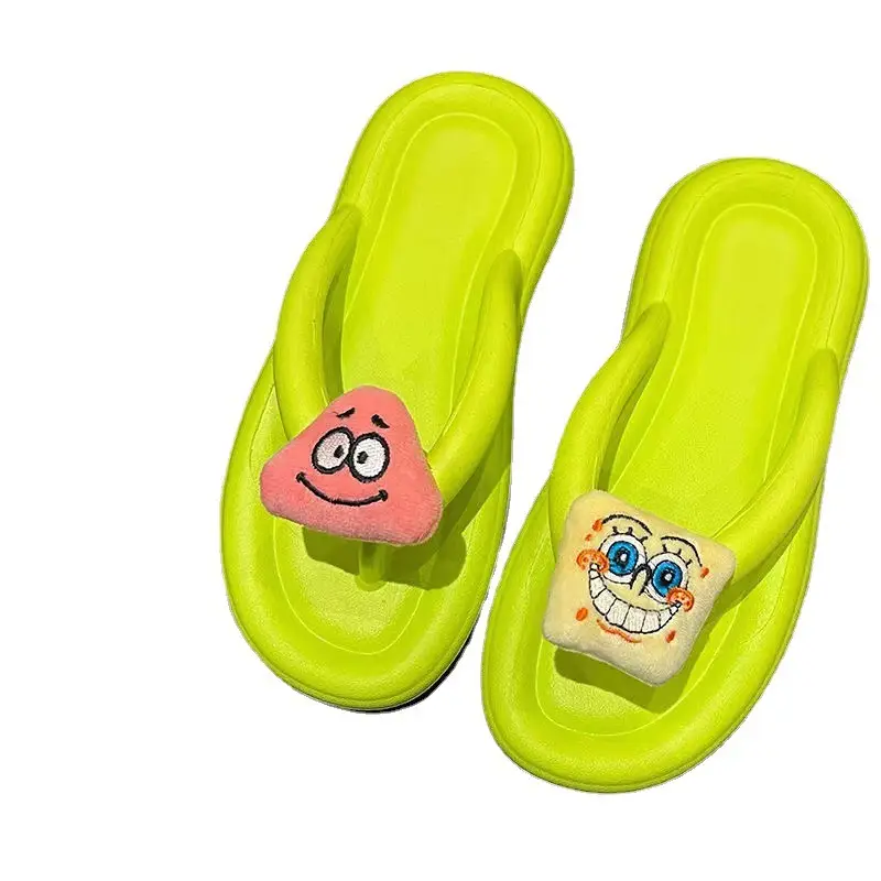 Spongebob Squarepants Feeling Thick Bottom Slippers Women's Outfit Summer Flip-flops Casual slippers Flip-flops Sandals - Image 10