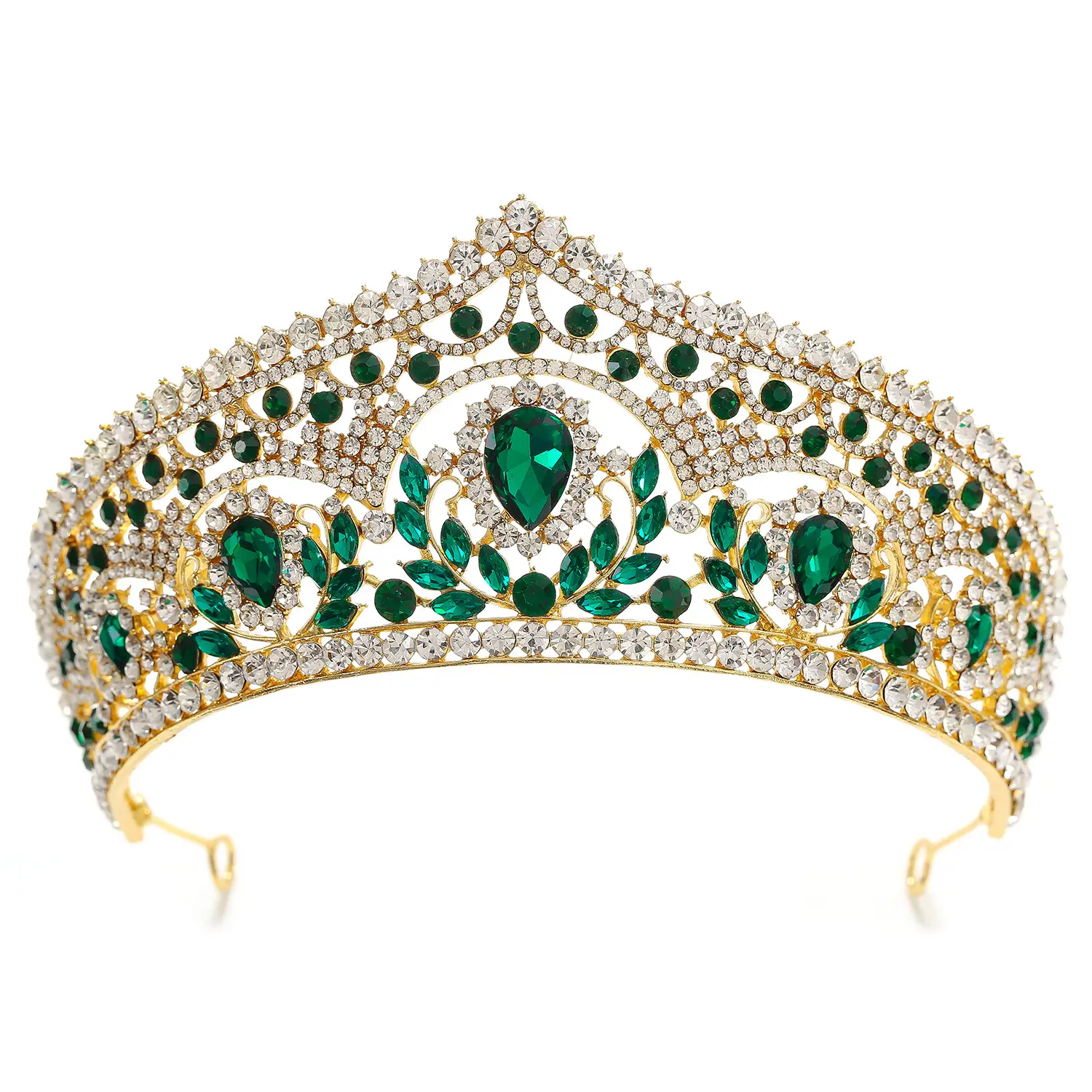 Women's European Bridal Crown Headdress with Crystal Embellishment - Image 3