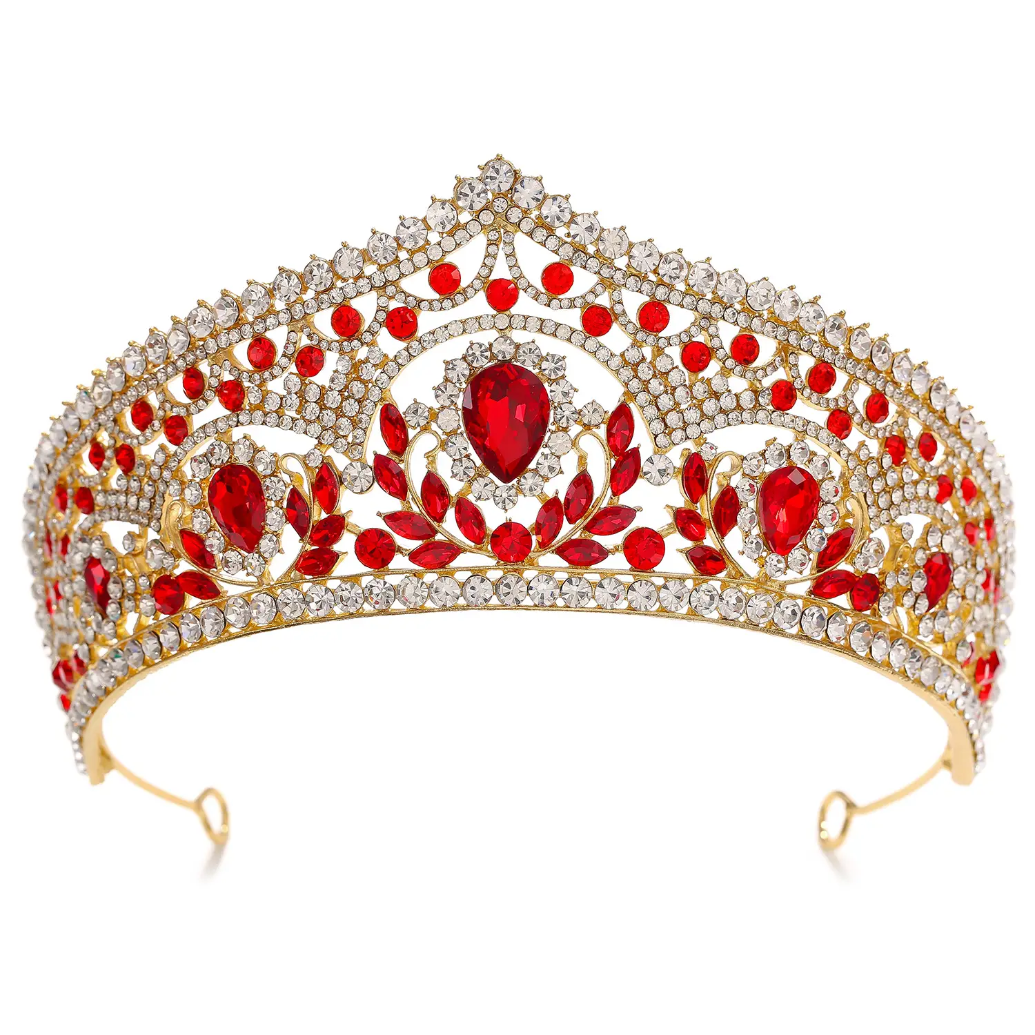 Women's European Bridal Crown Headdress with Crystal Embellishment — feature 1