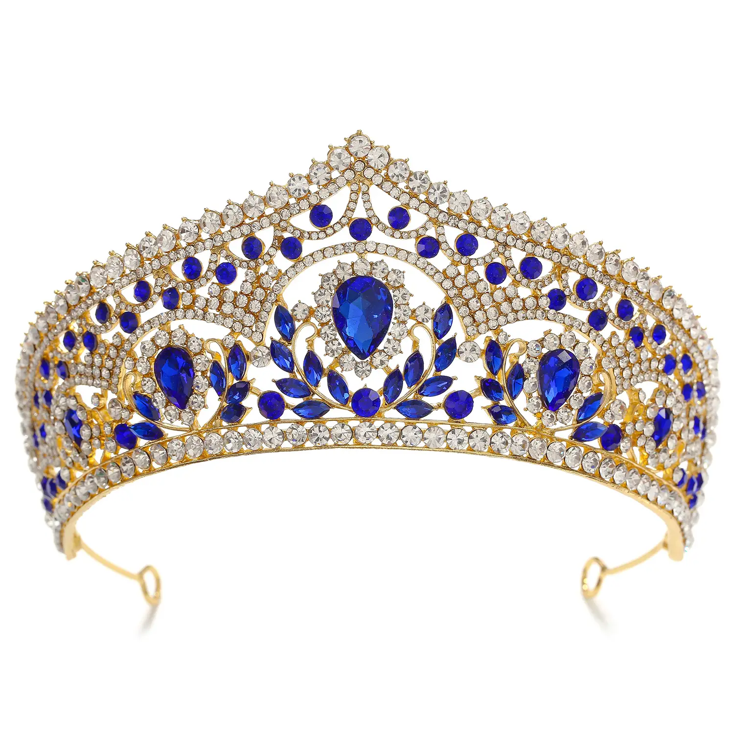 Women's European Bridal Crown Headdress with Crystal Embellishment — feature 10
