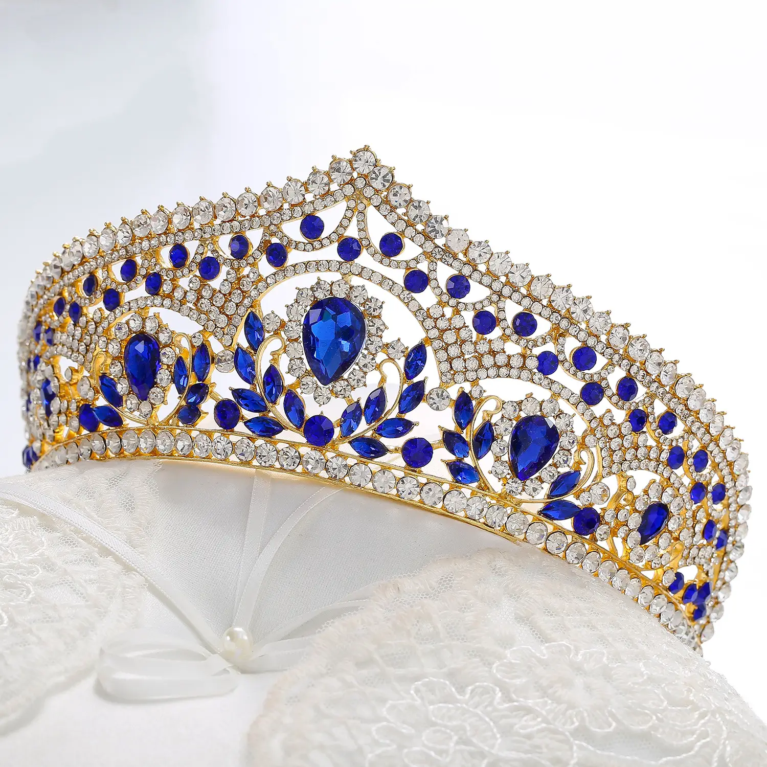 Women's European Bridal Crown Headdress with Crystal Embellishment — feature 11