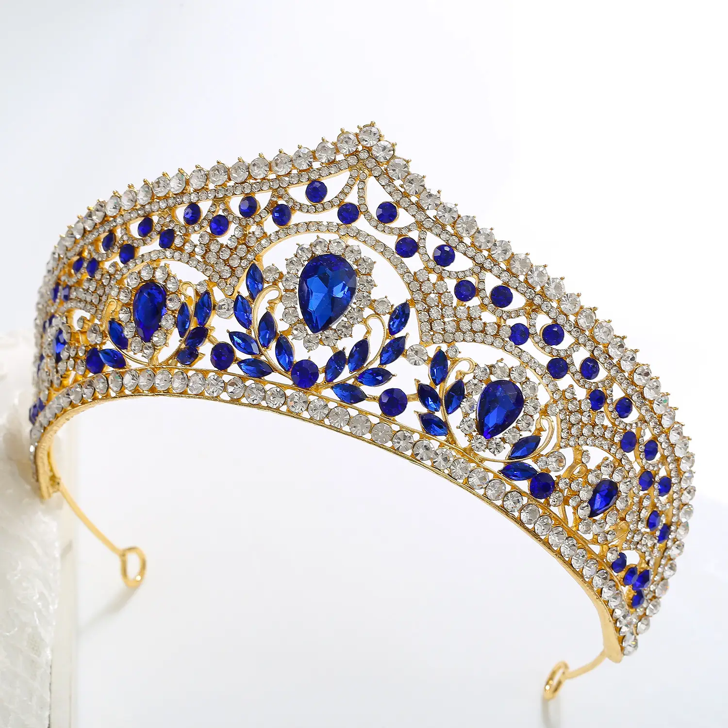 Women's European Bridal Crown Headdress with Crystal Embellishment — feature 12