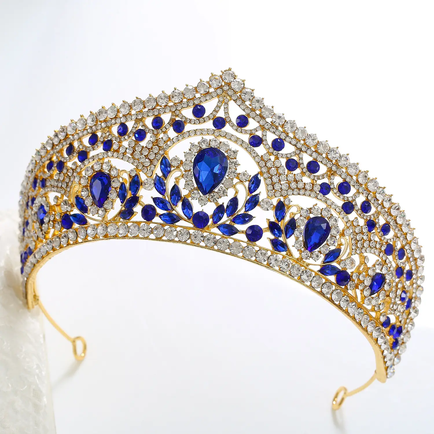 Women's European Bridal Crown Headdress with Crystal Embellishment — feature 13