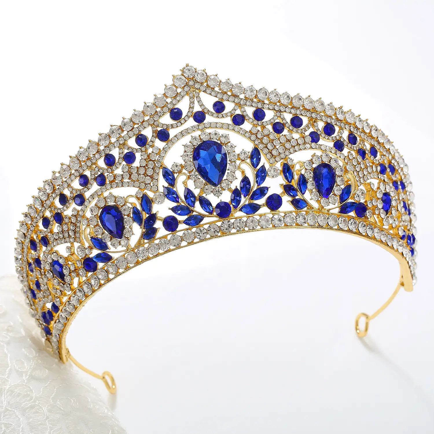 Women's European Bridal Crown Headdress with Crystal Embellishment — feature 14