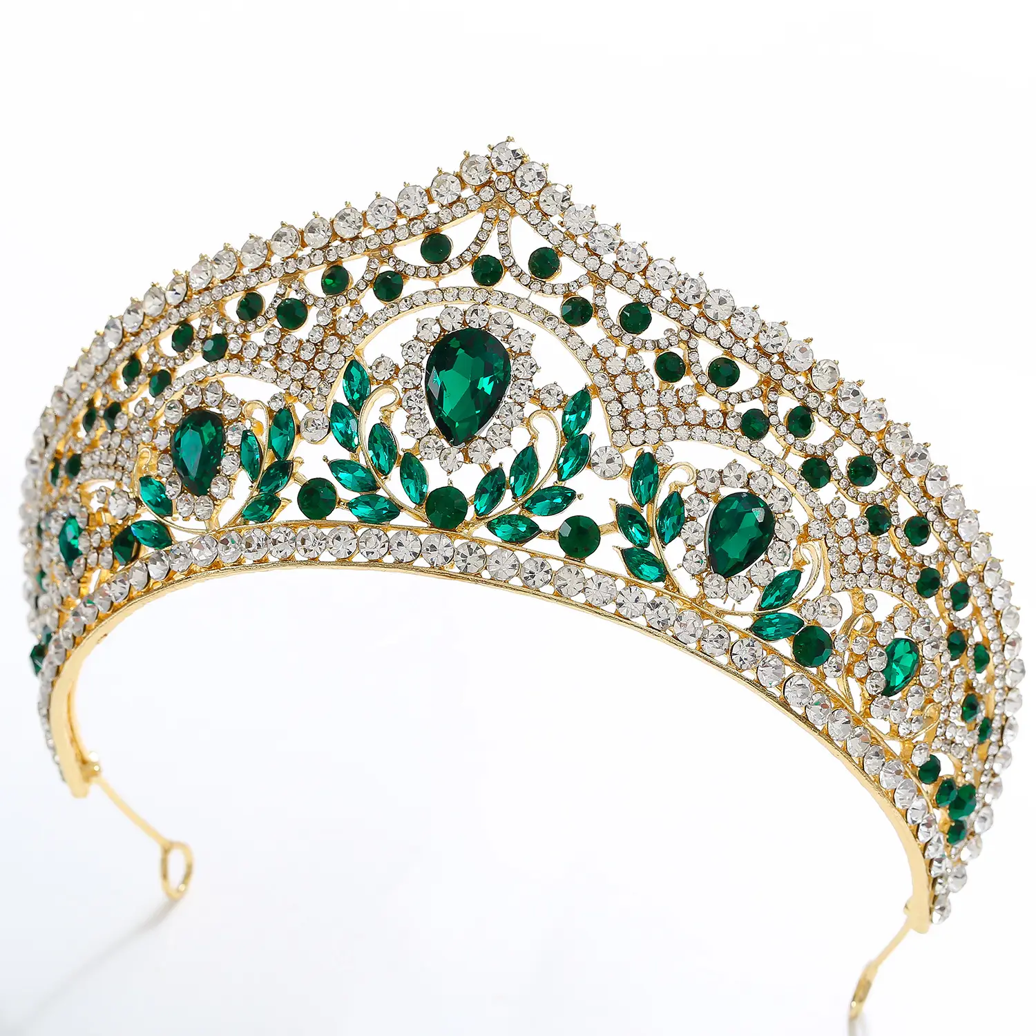 Women's European Bridal Crown Headdress with Crystal Embellishment — feature 16