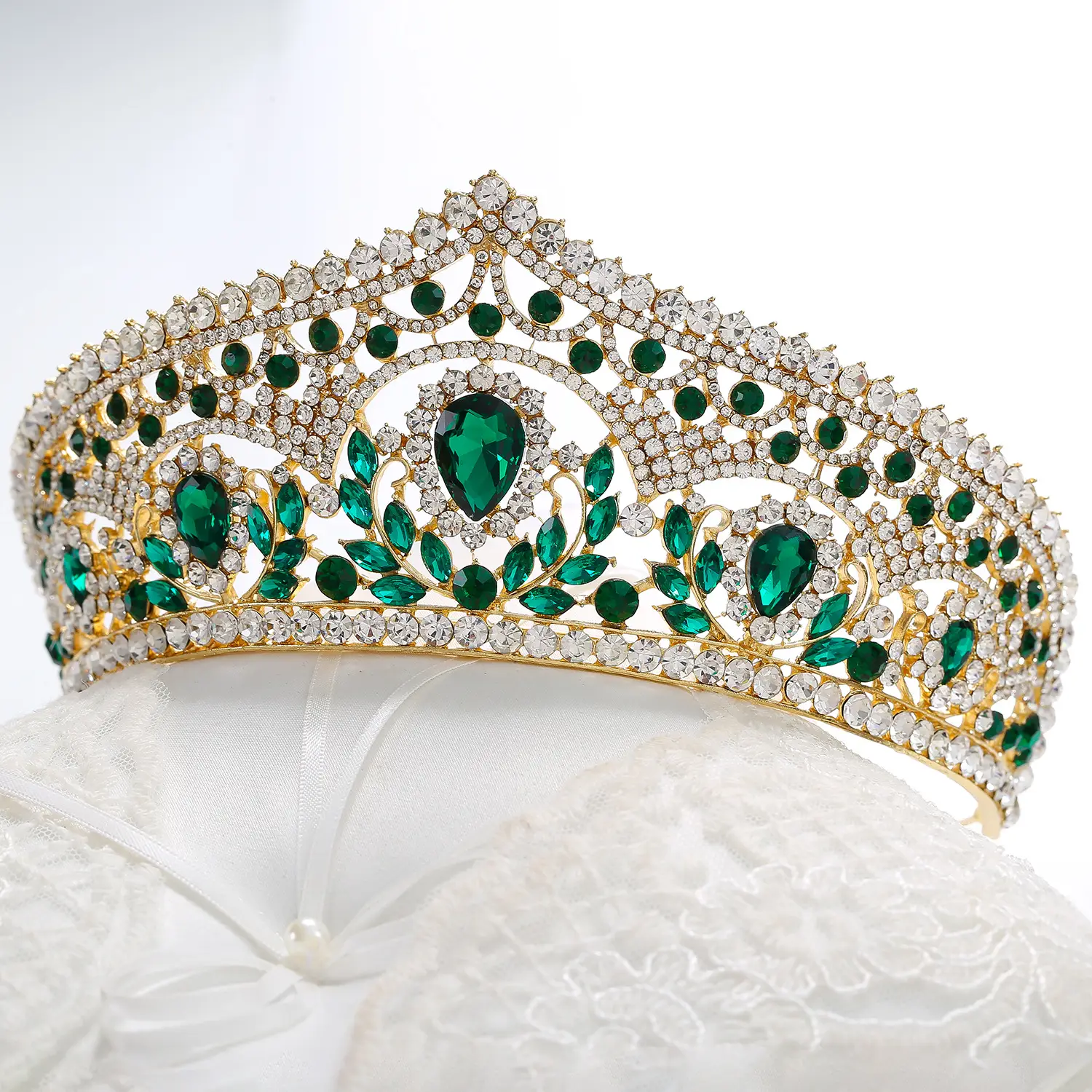 Women's European Bridal Crown Headdress with Crystal Embellishment — feature 17