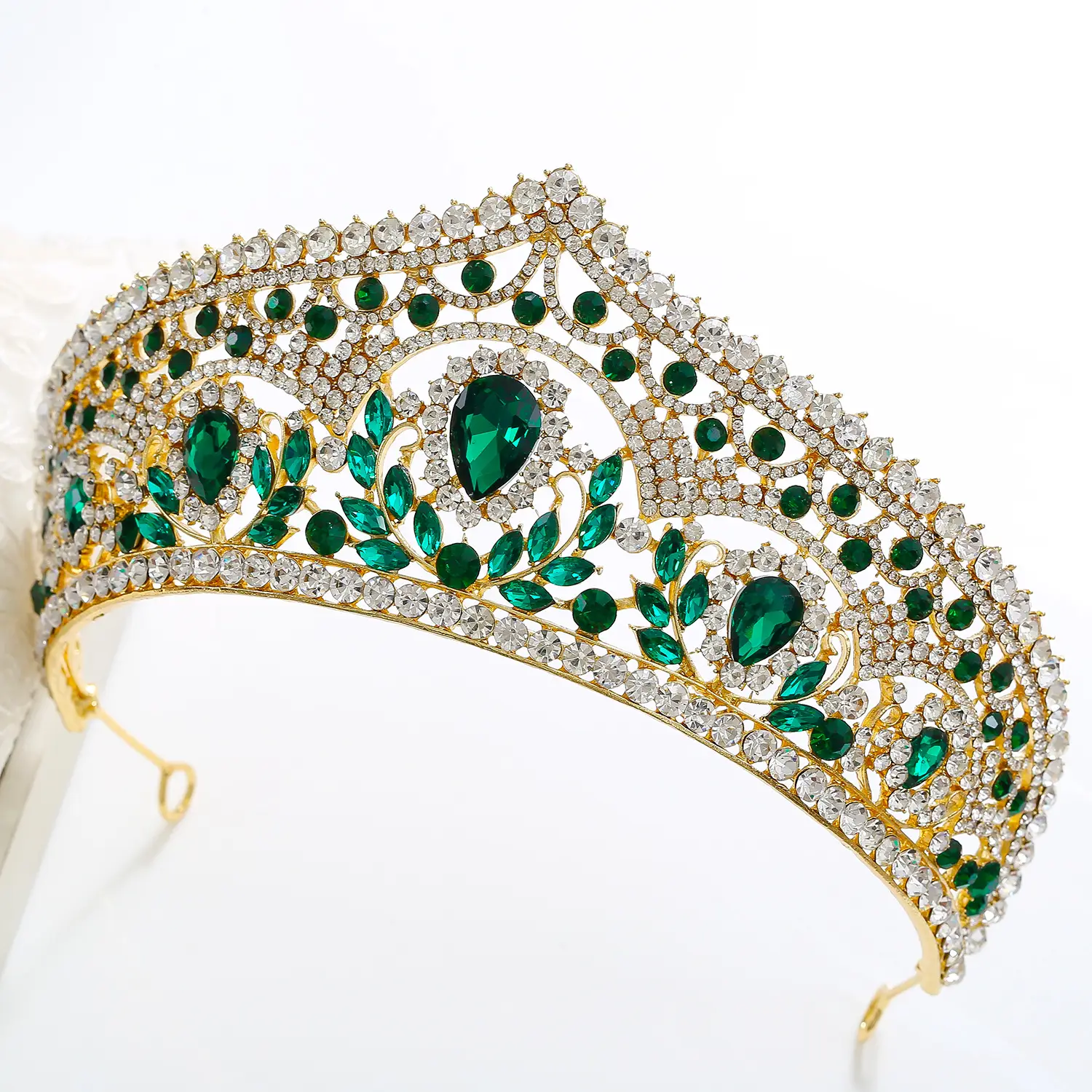 Women's European Bridal Crown Headdress with Crystal Embellishment — feature 18