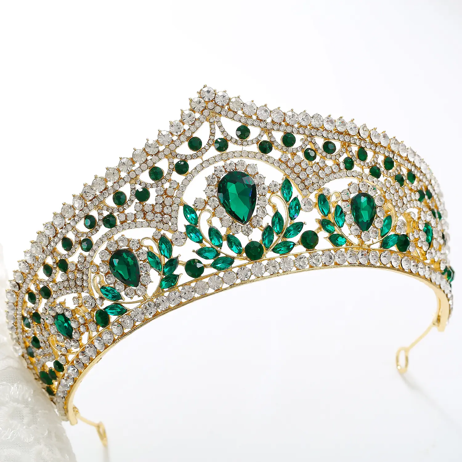Women's European Bridal Crown Headdress with Crystal Embellishment — feature 19
