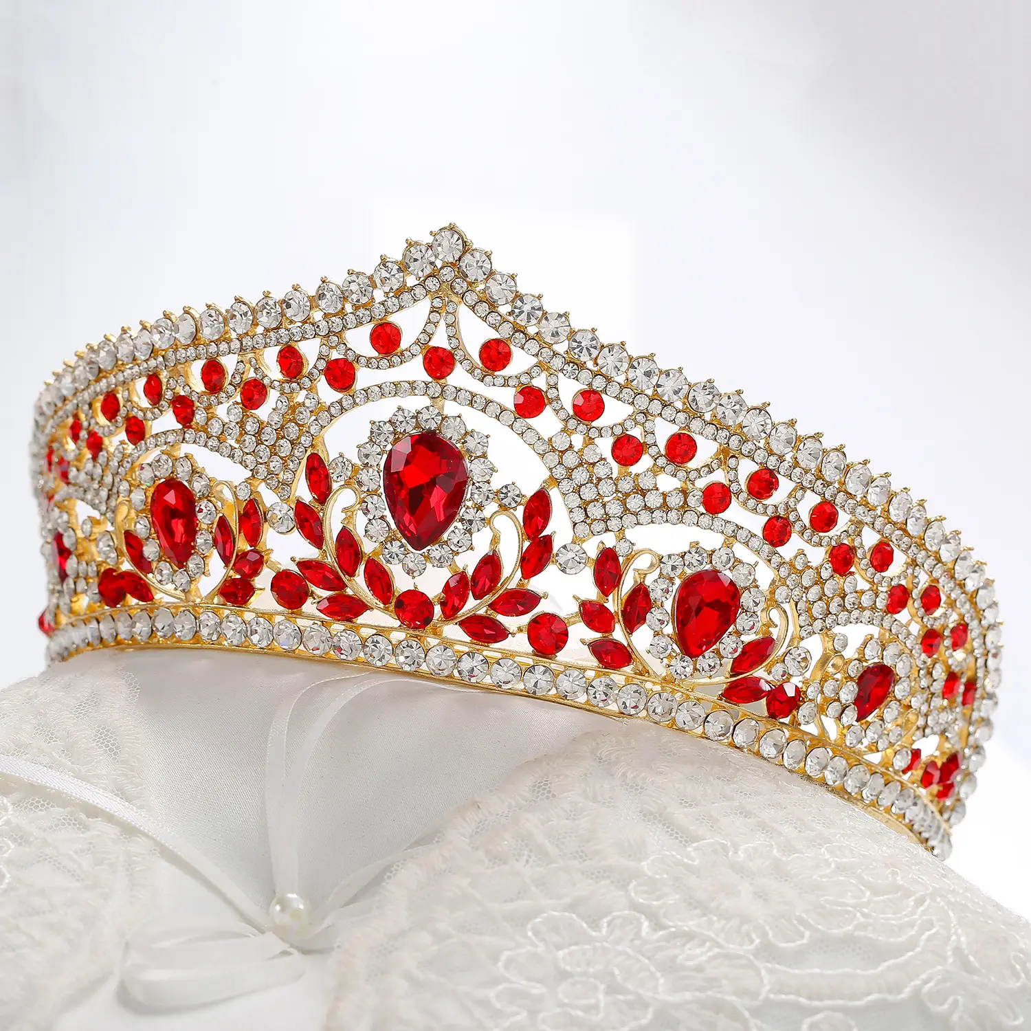 Women's European Bridal Crown Headdress with Crystal Embellishment — feature 2