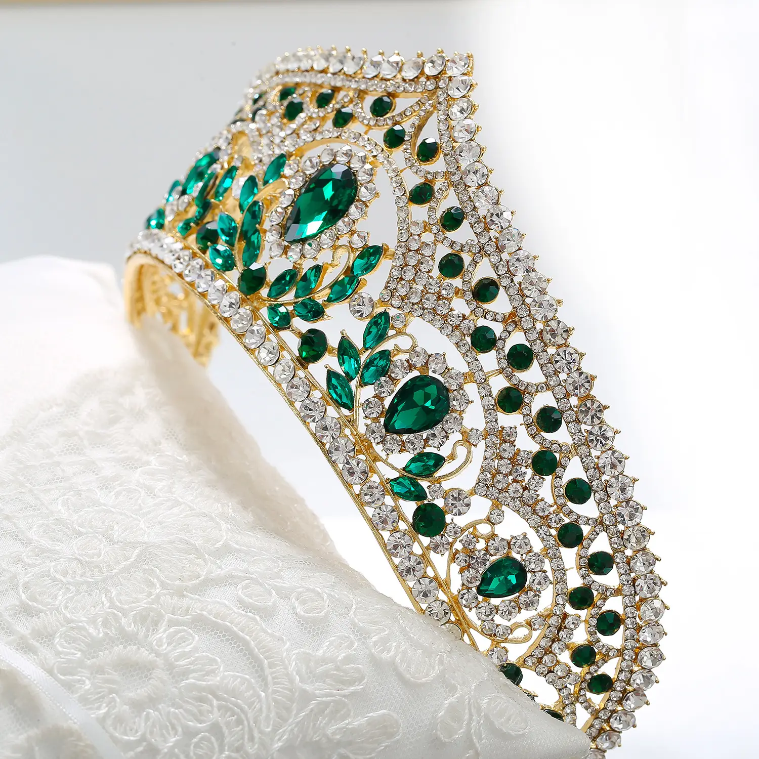 Women's European Bridal Crown Headdress with Crystal Embellishment — feature 20