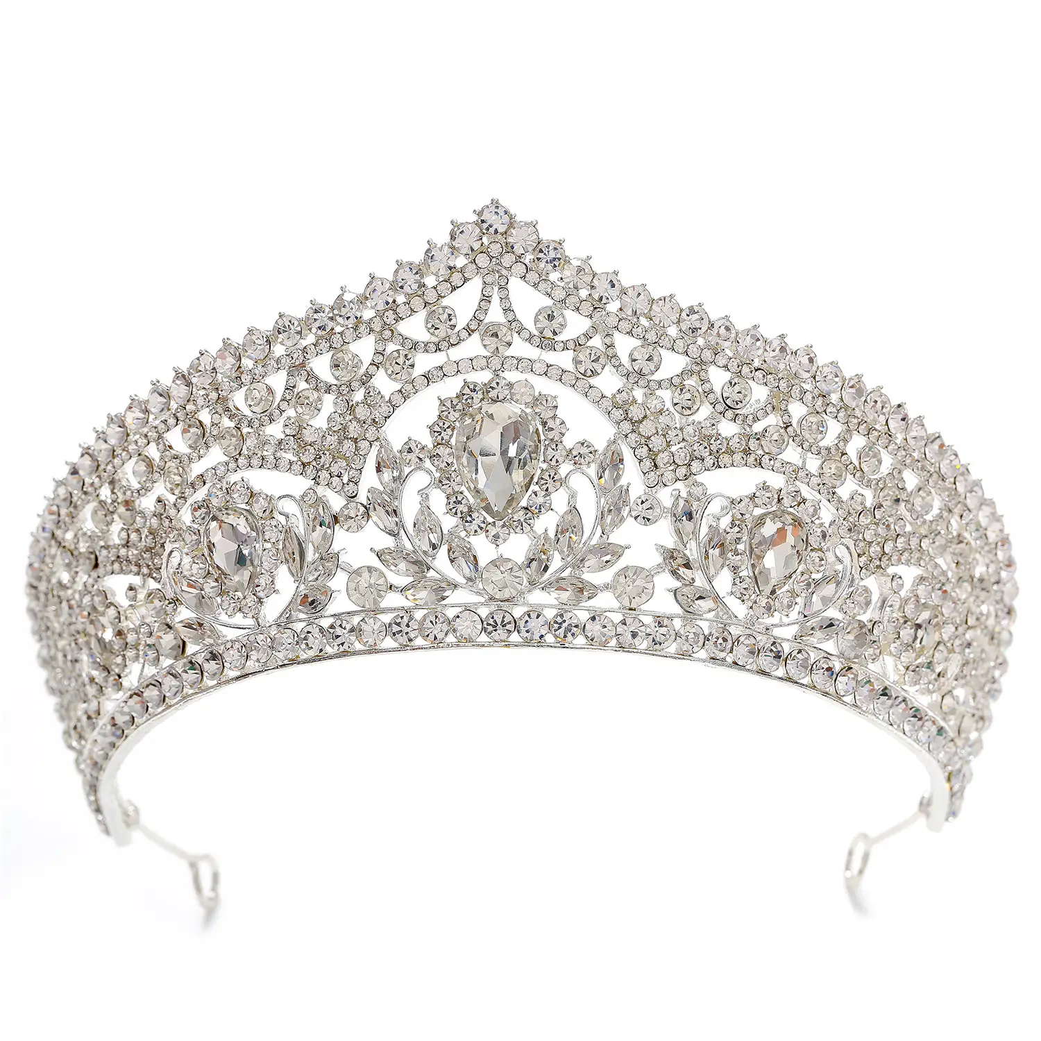 Women's European Bridal Crown Headdress with Crystal Embellishment — feature 21
