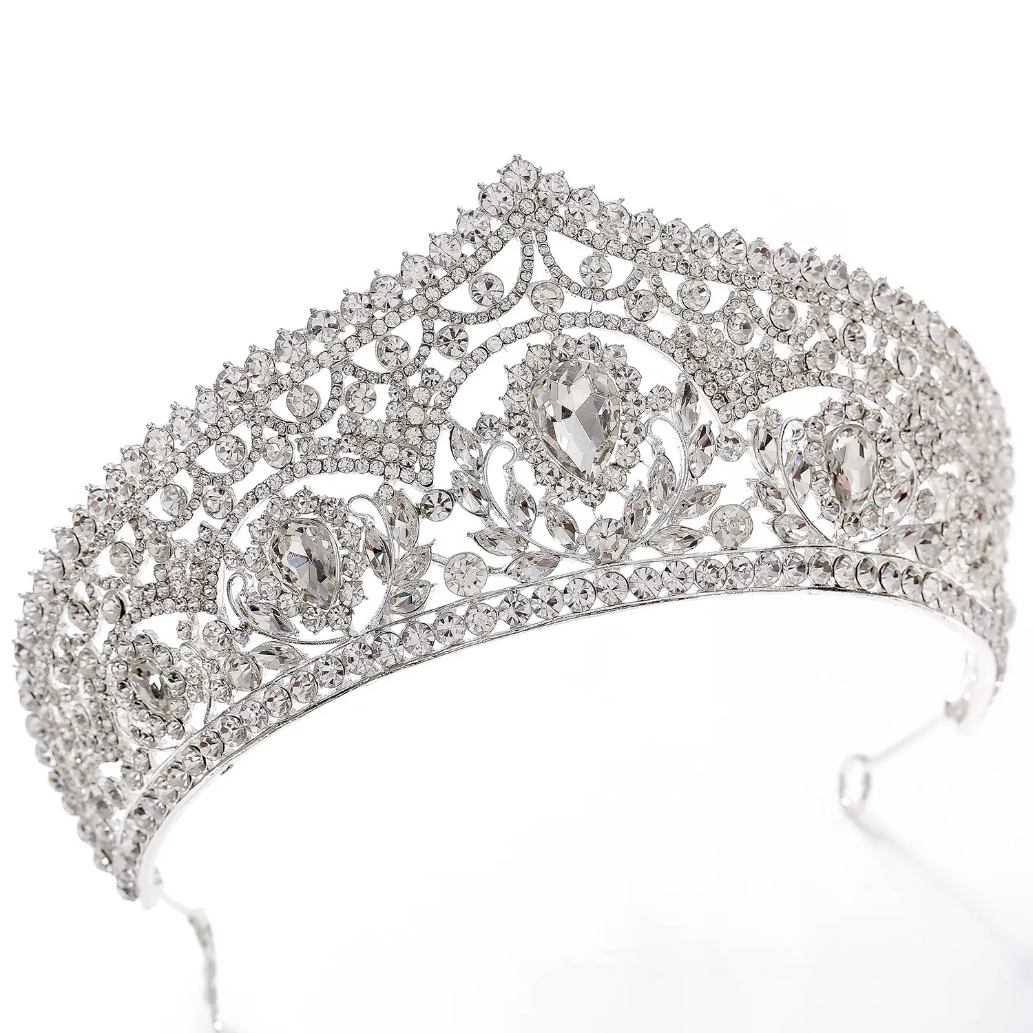 Women's European Bridal Crown Headdress with Crystal Embellishment — feature 23