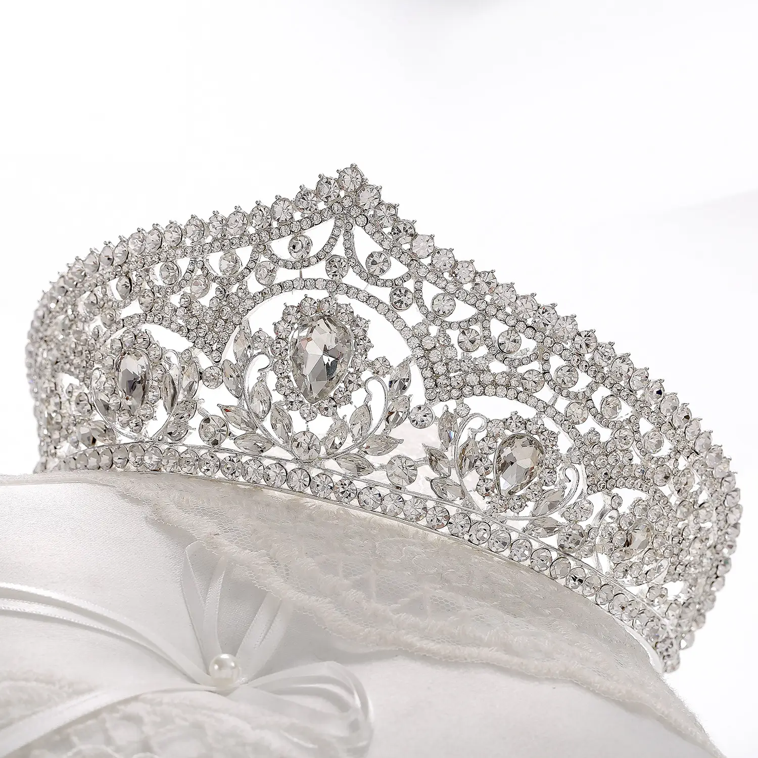 Women's European Bridal Crown Headdress with Crystal Embellishment — feature 24
