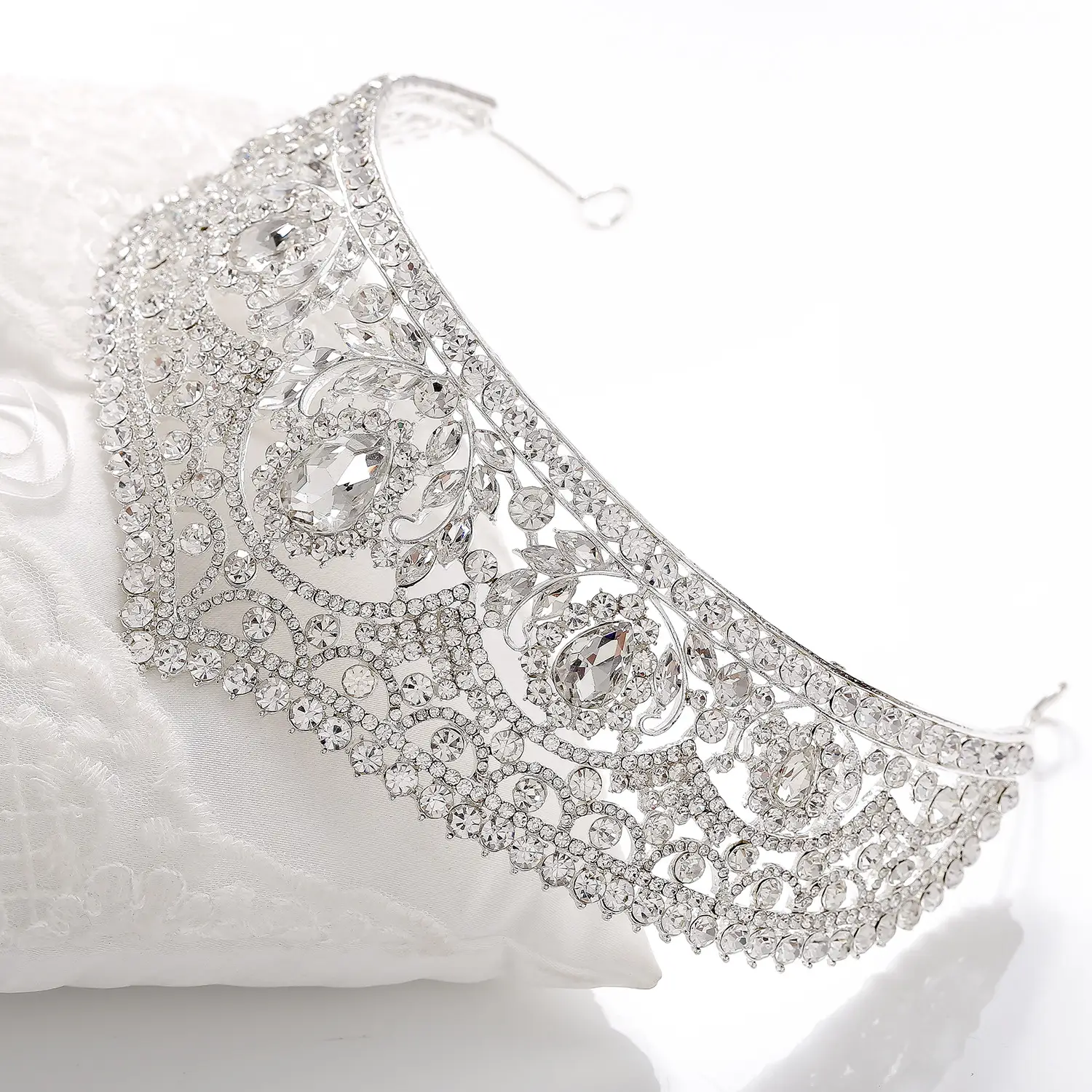 Women's European Bridal Crown Headdress with Crystal Embellishment — feature 25
