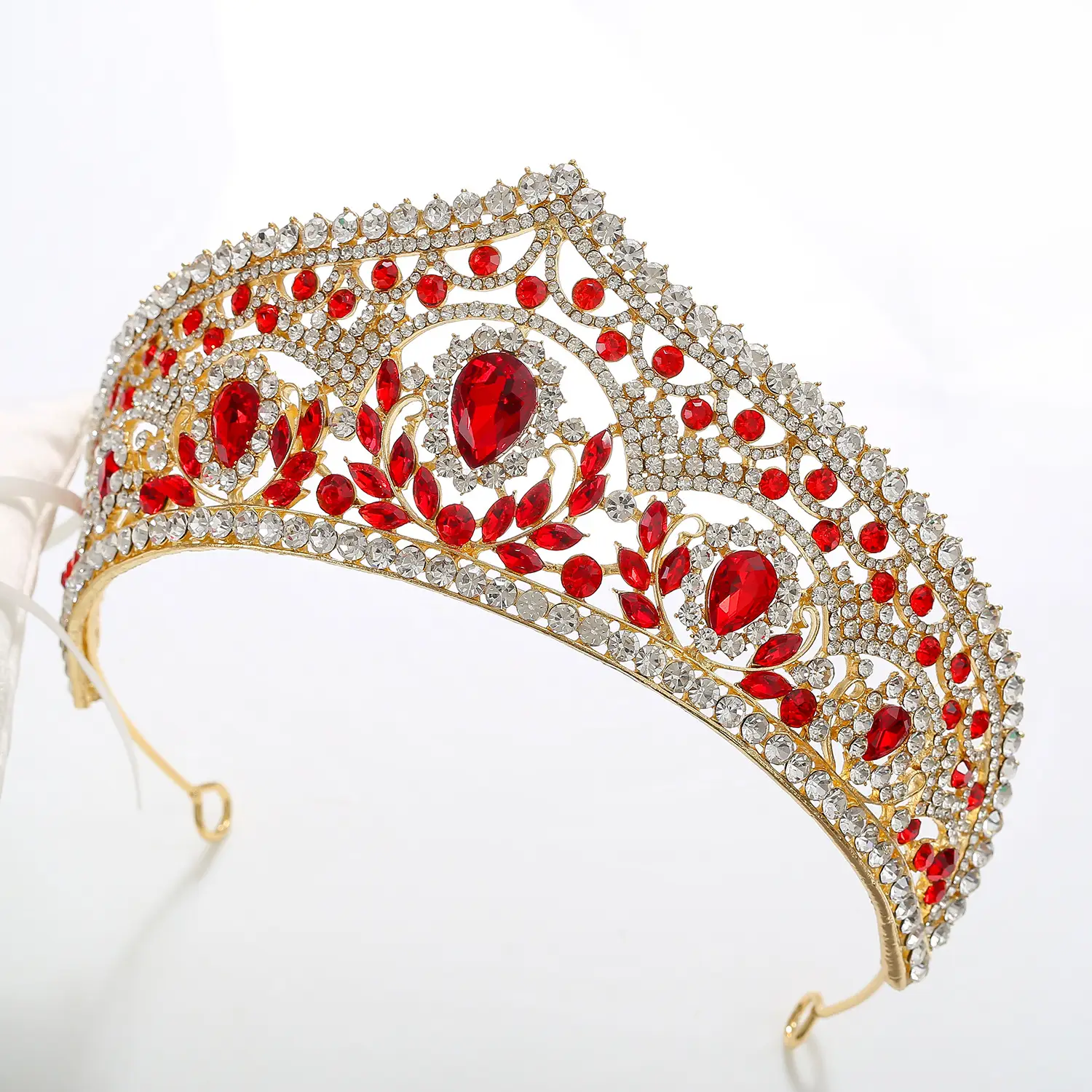 Women's European Bridal Crown Headdress with Crystal Embellishment — feature 3