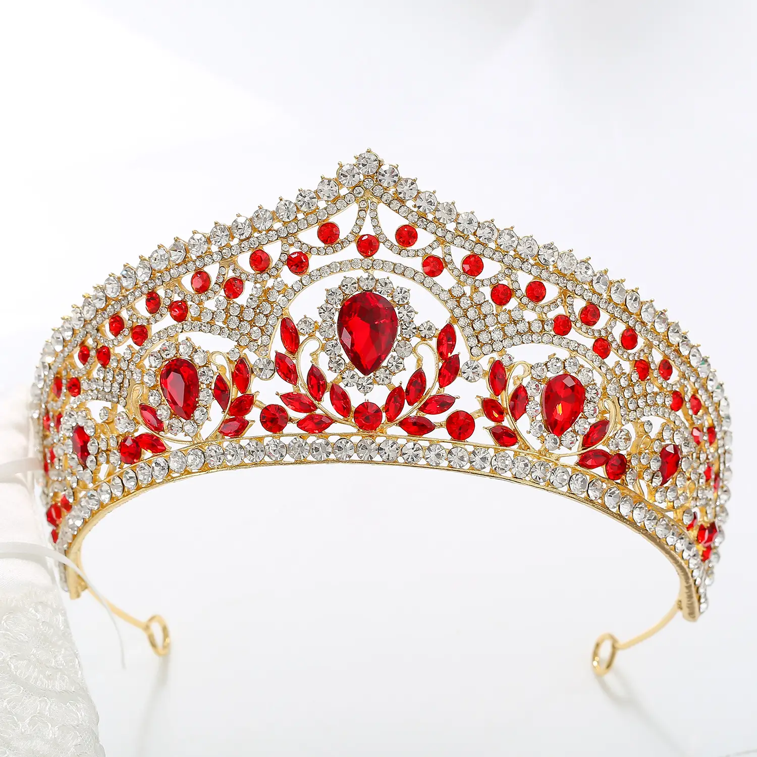 Women's European Bridal Crown Headdress with Crystal Embellishment — feature 4